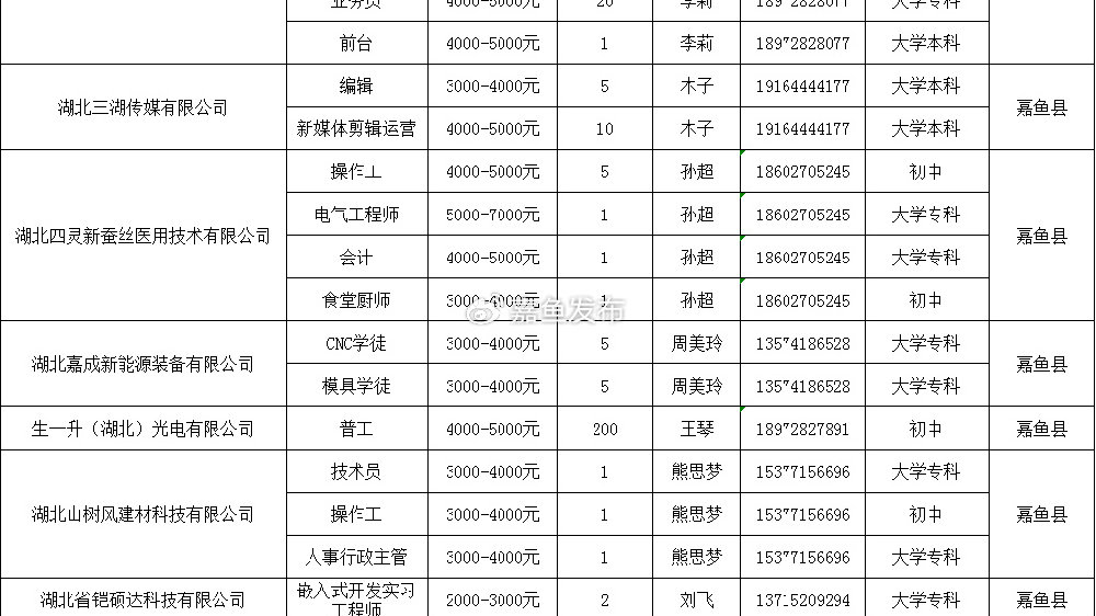 嘉鱼县人才网最新招聘，汇聚英才，共创未来